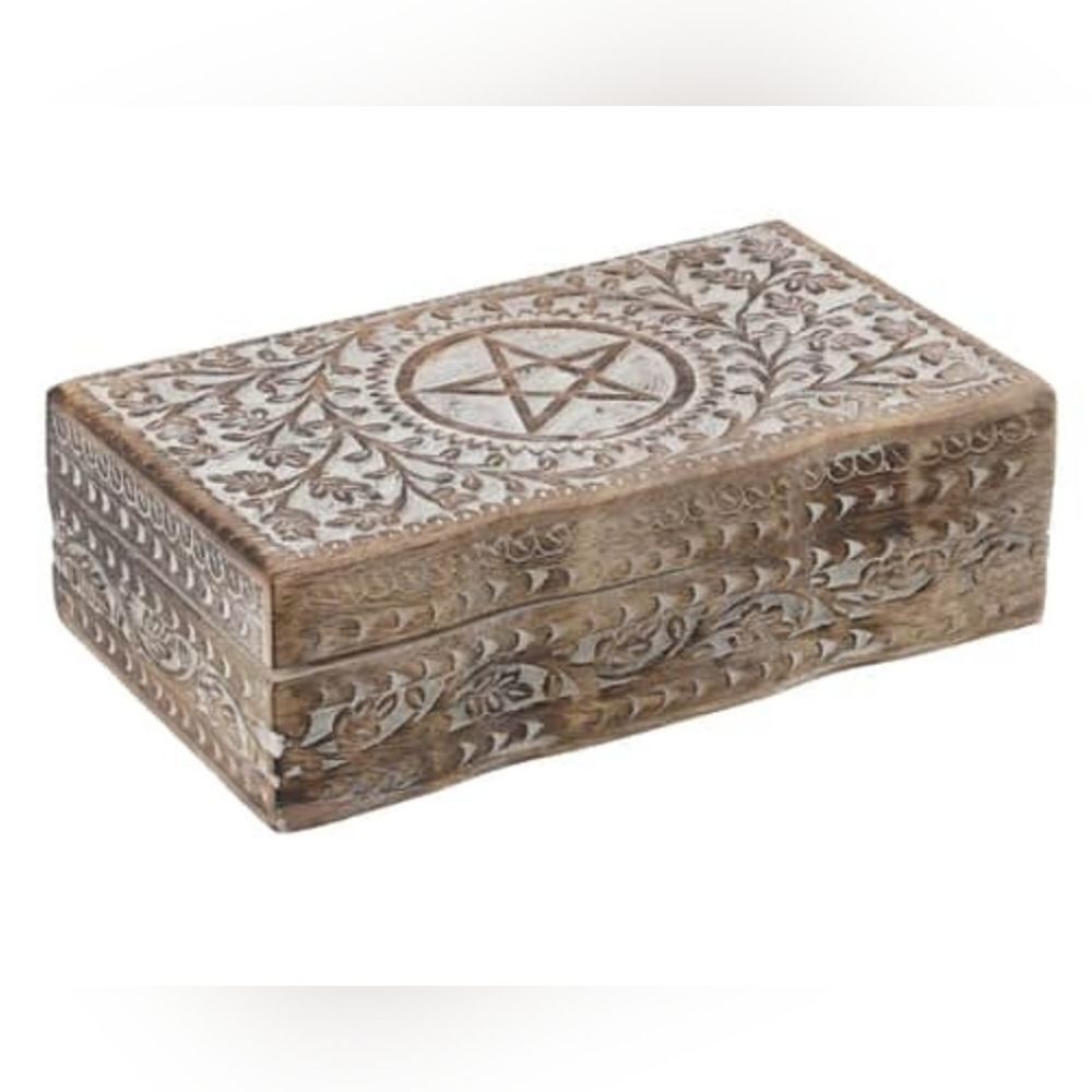 Pentacle Handcarved Storage Box